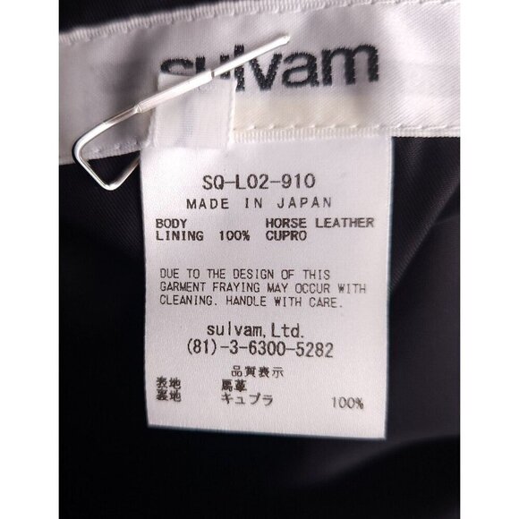Sulvam Scars Horce Leather Trousers Japan 3 S Black Horse - Picture 10 of 16